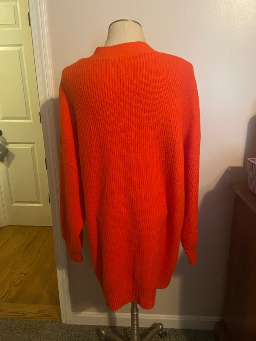 aerie Oversized Bright red Button-Front Cardigan - Picture 4 of 5